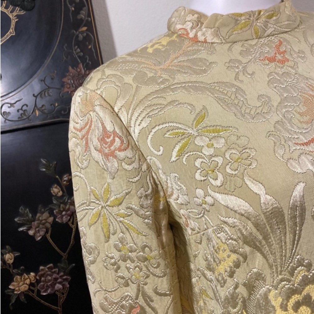 Vintage 1960’s Marie McCarthy for Larry Aldrich Brocade Mini Dress - Picture 3 of 11